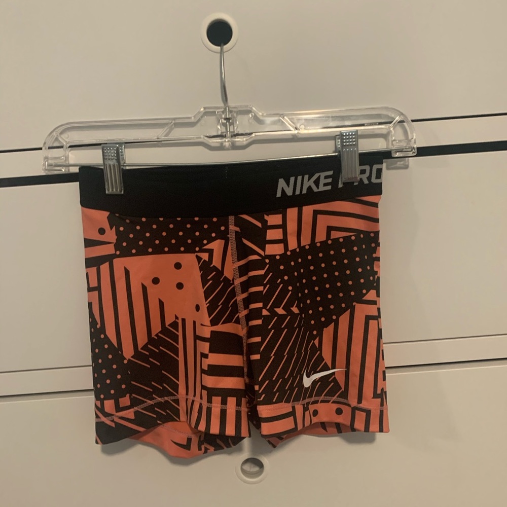 Orange Nike patterned spandex size S